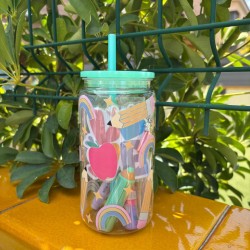 Vaso de Papelería con dibujos de LÁPIZ y MANZANA
