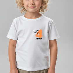 Camiseta YA TENGO con numero NARANJA y nombre (castellano) | Son Colores