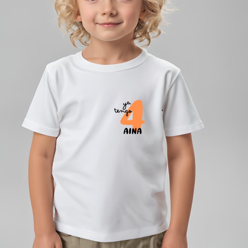 Camiseta YA TENGO con numero NARANJA y nombre (castellano) | Son Colores Camiseta YA TENGO con numero NARANJA y nombre (castellano) | Son Colores