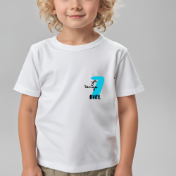 Camiseta YA TENGO con numero AZUL y nombre (castellano) | Son Colores
