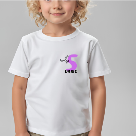 Camiseta YA TENGO con numero LILA y nombre (castellano) | Son Colores