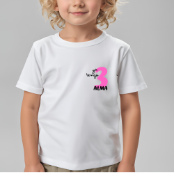 Camiseta YA TENGO con numero ROSA y nombre (castellano) | Son Colores
