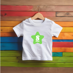 Camiseta cumple con estrella VERDE y número | Son Colores