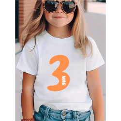 Camiseta personalizada para cumpleaños con número en NARANJA y nombre | Son Colores