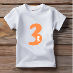 Camiseta personalizada para cumpleaños con número en NARANJA y nombre | Son Colores