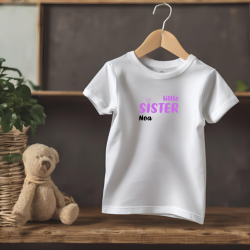 Camisetas HERMANAS (big sister - little sister) + nombre en LILA