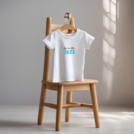 Camiseta SINCE + año de nacimiento en AZUL