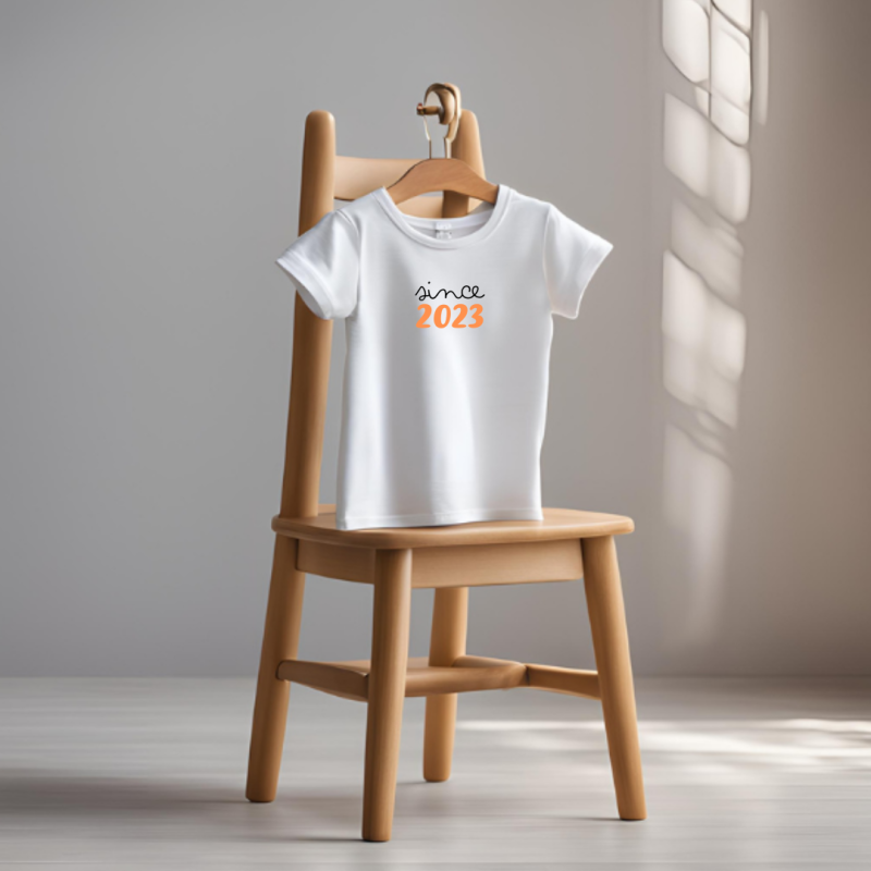 Camiseta SINCE + año de nacimiento en NARANJA Camiseta SINCE + año de nacimiento en NARANJA