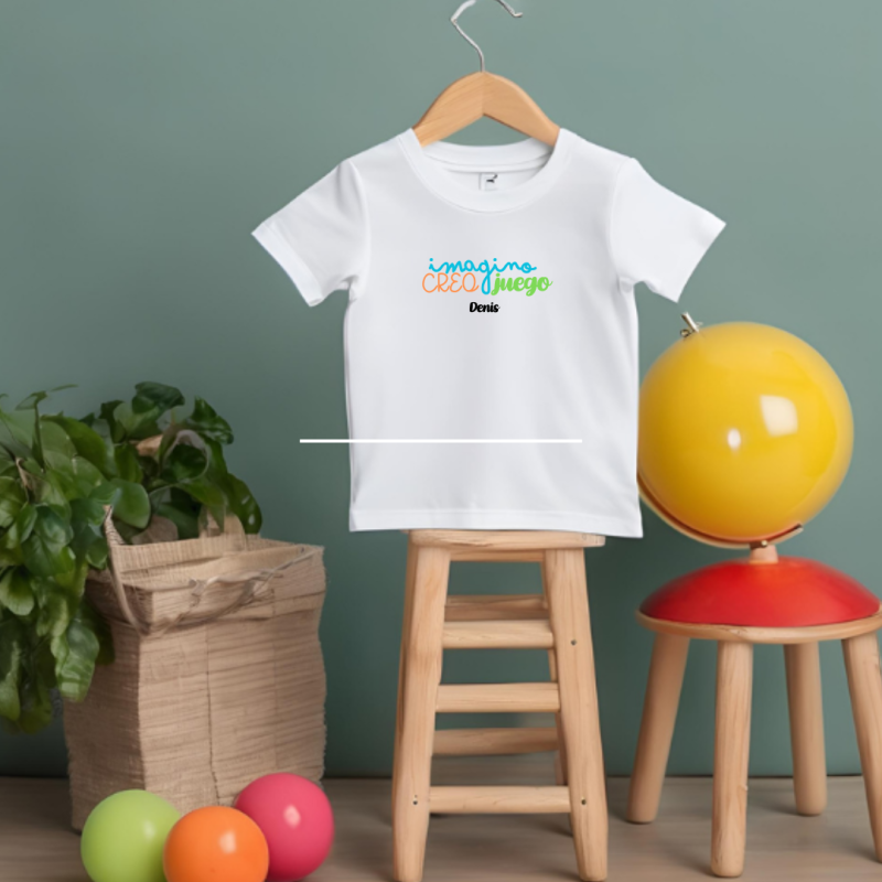Camiseta IMAGINO, CREO Y JUEGO (Unisex) + nombre Camiseta IMAGINO, CREO Y JUEGO (Unisex) + nombre