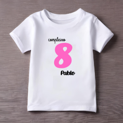 Camiseta compleixo  con número en ROSA y nombre (Catalán) | Son Colores
