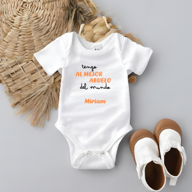 Body el mejor ABUELO del mundo en NARANJA Body el mejor ABUELO del mundo en NARANJA