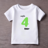 Camiseta cumplo con número en VERDE y nombre (Castellano) | Son Colores