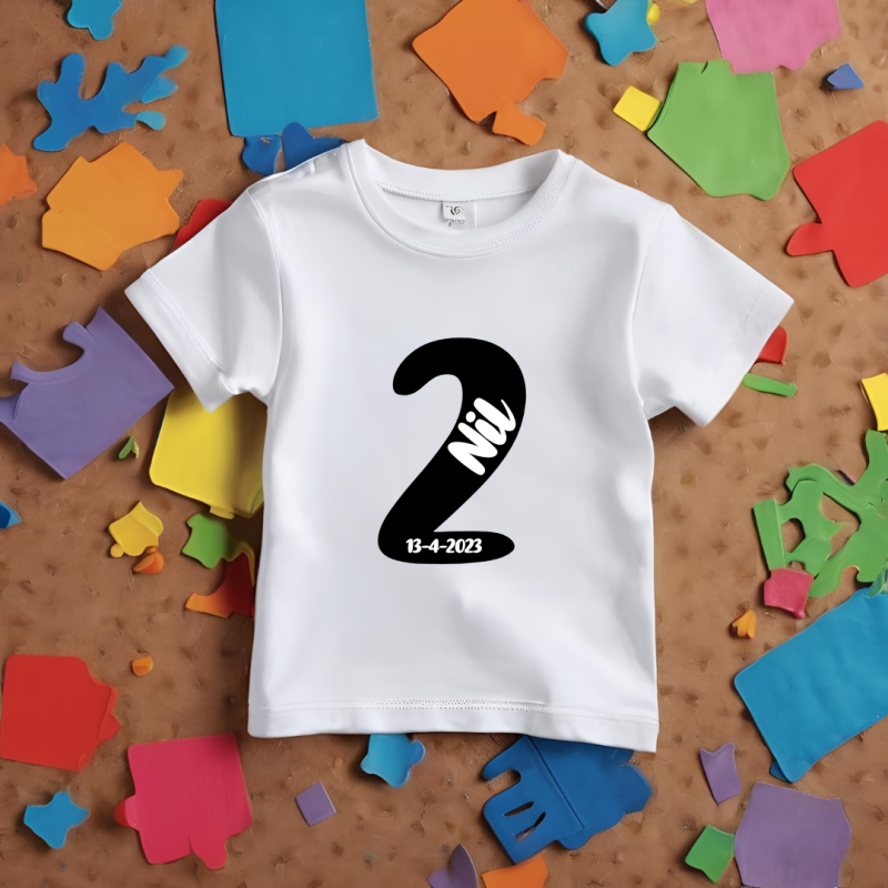 Camiseta cumple con número en NEGRO, nombre y fecha | Son Colores Camiseta cumple con número en NEGRO, nombre y fecha | Son Colores