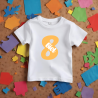 Camiseta cumple con número en NARANJA y nombre | Son Colores