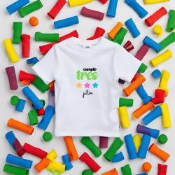 Camiseta cumplo con numero en letras VERDE y nombre (castellano) | Son Colores